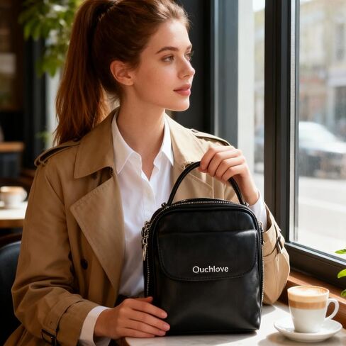 Genuine Leather Glasses Crossbody for Women, Multi-functional built-in, Crossbody&Handbag bag, travel and everyday use in Kuwait