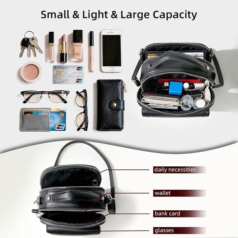Genuine Leather Glasses Crossbody for Women, Multi-functional built-in, Crossbody&Handbag bag, travel and everyday use in Kuwait