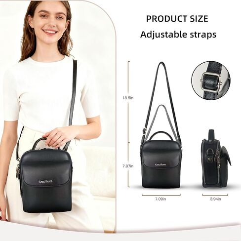 Genuine Leather Glasses Crossbody for Women, Multi-functional built-in, Crossbody&Handbag bag, travel and everyday use in Kuwait