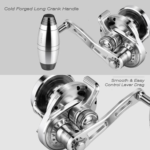 GOMEXUS Slow Pitch Jigging Reel LS20 CNC All Aircraft Grade Aluminum Body Lever Drag Right Hand Conventional Reel in Saudi Arabia