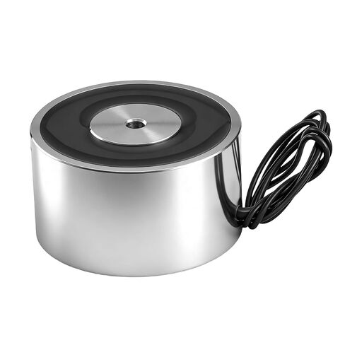 Heschen DC Holding Electromagnet HS-P50x27 Suction Cup Magnet, 50x27mm, DC 24V | 50mm diameter, 27mm height, heavy duty solenoid magnet, material handling lift, packing conveyor hardware in Kuwait