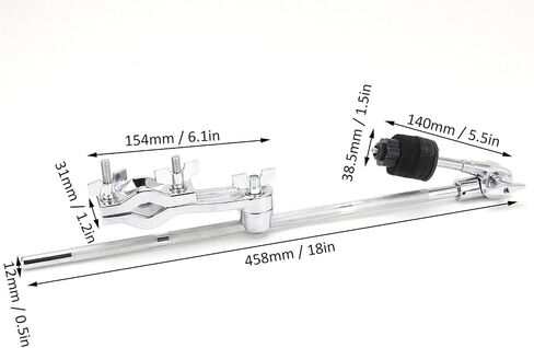 Cymbal Boom Arm, Adjustable Drum Cymbal Arm with Felt Pad Drum Set Mounting Clamp Extension Mount Hardware Accessory for Drummer in Kuwait