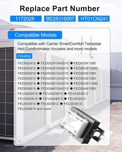 HT01CN241 40VA HVAC Control Transformer, 208/240V to 24V Furnace Transformer Replacement Compatible with Carrier Tempstar Heil Comfortmaker Arcoaire ICP Payne, Replaces 1172028 BE28316007 in Kuwait