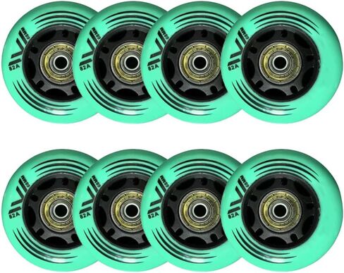 8-Pack Inline Skate Wheels 72mm Inline Wheels Replacement 82A with ABEC-7 Bearings Indoor Outdoor (Yellow) in Kuwait