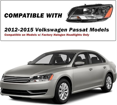 استبدال مجموعة المصابيح الأمامية SOCKIR Halogen 6 Pin لـ 2012-2015 Volkswagen Passat OE استبدال المصابيح الأمامية للسائق والمصابيح الأمامية الجانبية للركاب (مجموعة من 2) in Kuwait