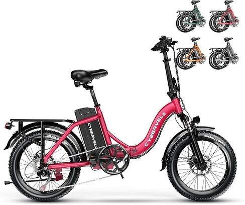 دراجة كهربائية قابلة للطي Cybervelo 750 وات، 48 فولت 20.8 أمبير/50 أمبير، دراجة إلكترونية كبيرة ببطارية قابلة للإزالة، نطاق أقصى 80 ميل، دراجة كهربائية بإطار عريض 20 بوصة للبالغين، دراجات كهربائية للبالغين للتنقل in Kuwait
