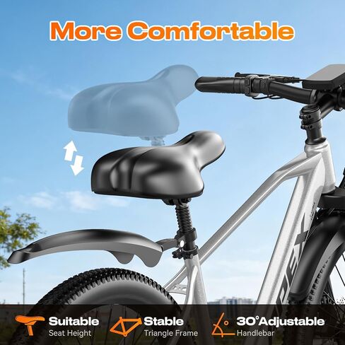 26" Electric Bike for Adults Teens Ebike with 4 Modes & 7-Speed,UL2849 Certified,1200W Peak Motor,28Mph & 50Miles,Internal Battery,Full Shock Absorber,City Commuter in Kuwait