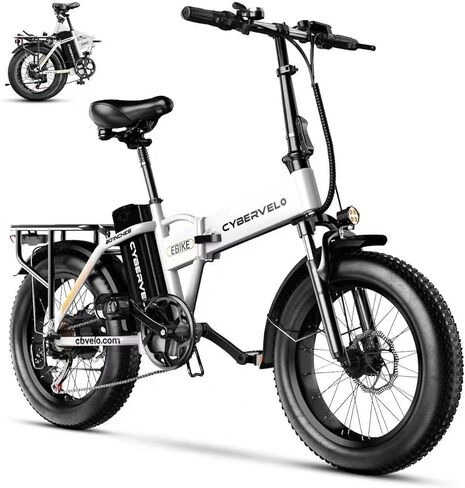 دراجة كهربائية قابلة للطي Cybervelo 750 وات، 48 فولت 20.8 أمبير/50 أمبير، دراجة إلكترونية كبيرة ببطارية قابلة للإزالة، نطاق أقصى 80 ميل، دراجة كهربائية بإطار عريض 20 بوصة للبالغين، دراجات كهربائية للبالغين للتنقل in Kuwait