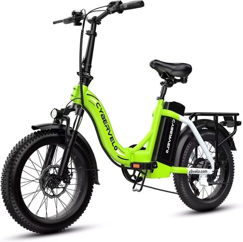 دراجة كهربائية قابلة للطي Cybervelo 750 وات، 48 فولت 20.8 أمبير/50 أمبير، دراجة إلكترونية كبيرة ببطارية قابلة للإزالة، نطاق أقصى 80 ميل، دراجة كهربائية بإطار عريض 20 بوصة للبالغين، دراجات كهربائية للبالغين للتنقل in Kuwait