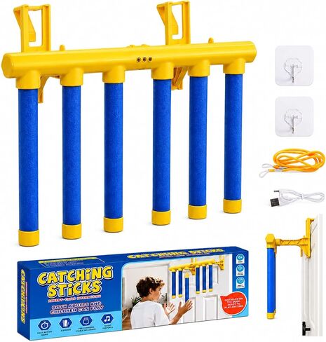لعبة تحدي Reflex Drop Sticks المطورة مع جهاز التحكم عن بعد | لعبة تحدي سرعة اليد للتدريب على دعامة فوق الباب، USB 3 سرعات قابلة للتعديل لحفلات العطلات in Kuwait