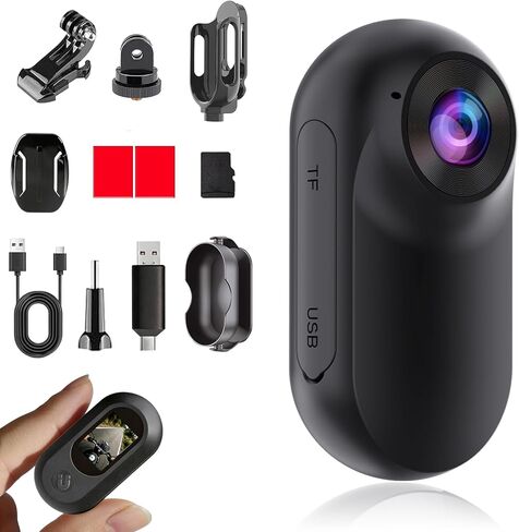 Full HD 1080P 256GB Mini Body Photo Camera with Ultra-Wide Angle Lens captures Crystal-Clear Audio and Video All-in-One, Multi-Purpose, Thumb Size in Saudi Arabia