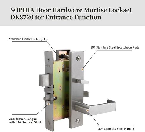 SOPHIA باب أوتوماتيكي مقاوم للحريق مقاس 3 DK500AS ومجموعة قفل نقر تجارية شديدة التحمل للمدخل in Kuwait