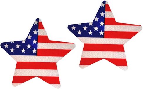 USA American Flag, Heart Pasties - PASTIES PARTY - Fun Nipple Covers for Parties, Concerts, American Flag, Disposable in Saudi Arabia