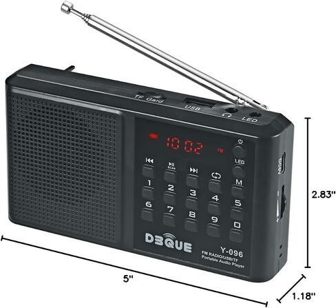 Portable AM FM Radio with Bluetooth Speaker；USB/TF Card MP3 Playback 3.5mm Jack,Auto Scan Save,Loudspeaker for Emergency(Battery-Powered) CampingTravel Home Use Rechargeable Transistor Radio (Black) in Saudi Arabia
