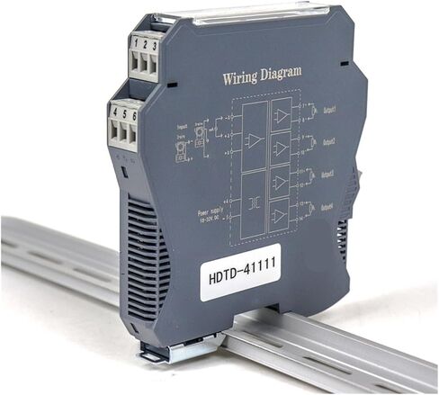 1pcs 24V DC Power Supply Signal Isolator Loop Powered 4-20mA/0-20mA/0-5V/0-10V Signal Isolator Transmitter(4-20MA IN-24V-1-5V Out) in Kuwait