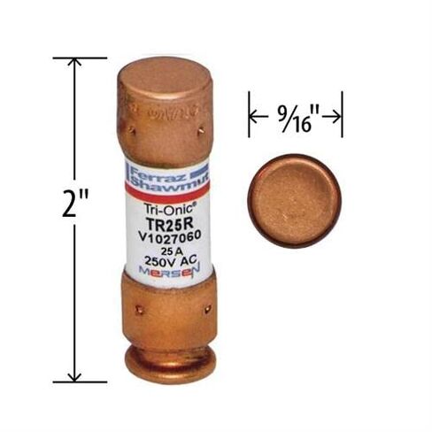 TR25R - 25 أمبير 250 فولت فئة RK5 ثنائي العنصر تأخير الوقت فيوز - بديل متوافق لصمامات MERSEN in Kuwait