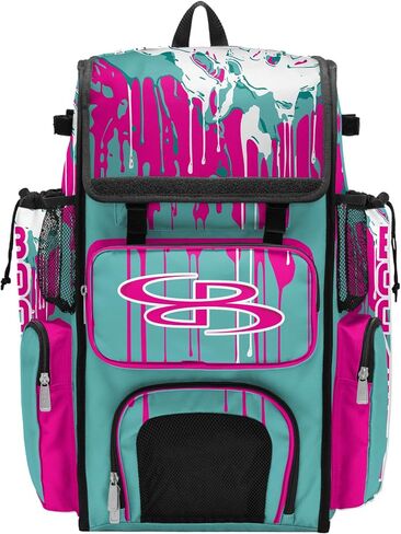 Boombah Superpack Bat Bag - Backpack Version (no wheels) - Holds 4 Bats - Graffiti Drip - Multiple Color Options in Kuwait