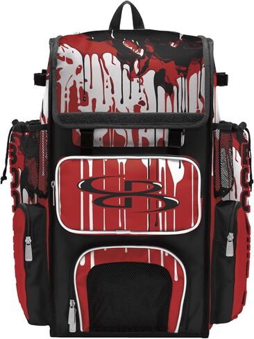 Boombah Superpack Bat Bag - Backpack Version (no wheels) - Holds 4 Bats - Graffiti Drip - Multiple Color Options in Kuwait