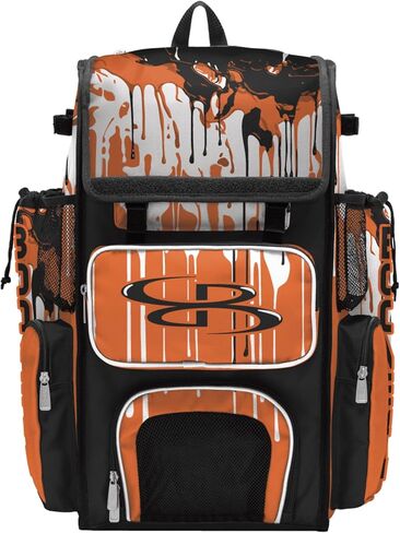 Boombah Superpack Bat Bag - Backpack Version (no wheels) - Holds 4 Bats - Graffiti Drip - Multiple Color Options in Kuwait