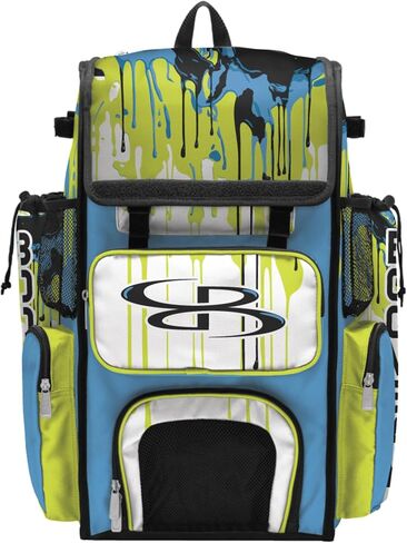 Boombah Superpack Bat Bag - Backpack Version (no wheels) - Holds 4 Bats - Graffiti Drip - Multiple Color Options in Kuwait