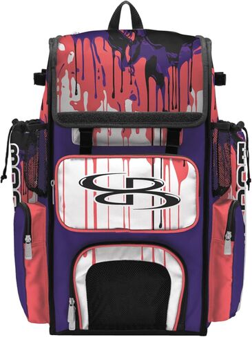 Boombah Superpack Bat Bag - Backpack Version (no wheels) - Holds 4 Bats - Graffiti Drip - Multiple Color Options in Kuwait