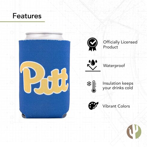 Desert Cactus University of Pittsburgh Can Insulator Panthers Pitt Beverage Cooler 1 Pack Foam 12oz Can Holder Single Sided (Design A) in Kuwait