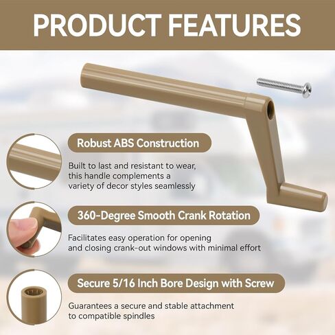 ERETOW RV Window Crank Handle 3 1/8" Stem Length, Fits 5/16" Spindle | R7003 RV Vent Extension Handle Replacement for Crank-Out Windows (2 Pack) in Kuwait