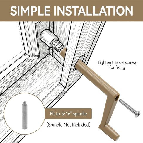 ERETOW RV Window Crank Handle 3 1/8" Stem Length, Fits 5/16" Spindle | R7003 RV Vent Extension Handle Replacement for Crank-Out Windows (2 Pack) in Kuwait