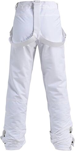 Vaveren Snowboard Pants Ski Bib,Waterproof Trousers,Thickened Full Length Snowboard Baggy Adults Outdoor Loose Overalls,Ski Pants, XS White in Kuwait