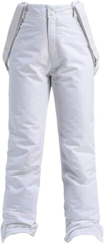 Vaveren Snowboard Pants Ski Bib,Waterproof Trousers,Thickened Full Length Snowboard Baggy Adults Outdoor Loose Overalls,Ski Pants, XXL White in Kuwait