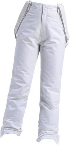 Vaveren Snowboard Pants Ski Bib,Waterproof Trousers,Thickened Full Length Snowboard Baggy Adults Outdoor Loose Overalls,Ski Pants, XXL White in Kuwait