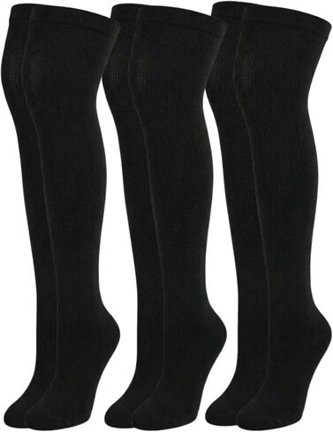 Kodal 3 Pairs Airplane Compression Socks for Long Flights Women & Men 15-20mmHg Over The Knee Socks for Nurses Teacher in Kuwait