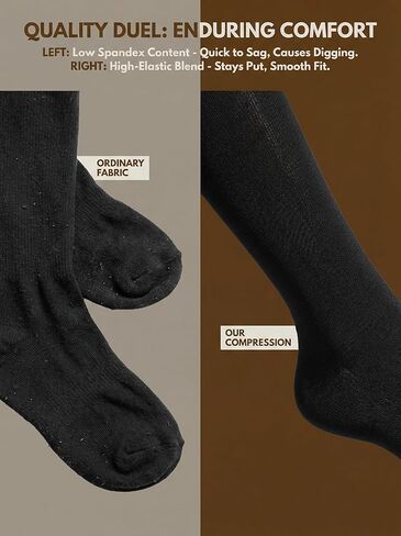Kodal 3 Pairs Airplane Compression Socks for Long Flights Women & Men 15-20mmHg Over The Knee Socks for Nurses Teacher in Kuwait