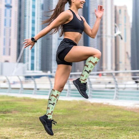 Hen Floral Compression Socks For Women Men, Knee High Support Stockings For Running Travel Nurse Flight Athletic in Saudi Arabia