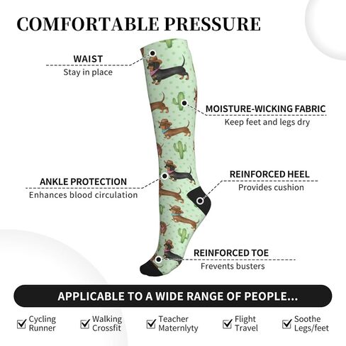Hen Floral Compression Socks For Women Men, Knee High Support Stockings For Running Travel Nurse Flight Athletic in Saudi Arabia
