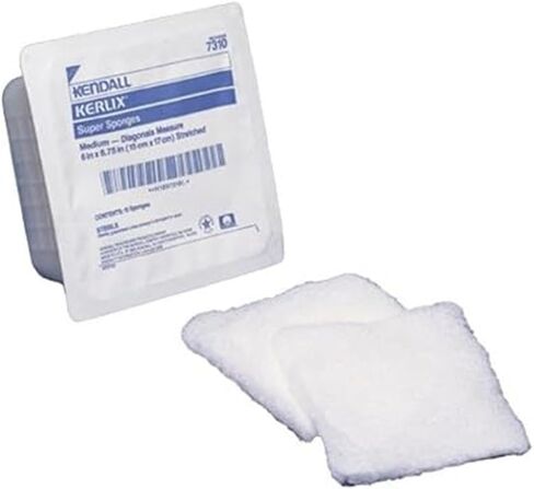 Kendall Kerlix Sterile Super Sponge Medium, 6" x 6-3/4", 10 EA, 1.6 oz, Polyester, Absorbent, Wound Care. in Kuwait