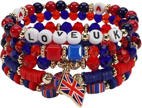 WJR 2026 Soccer Beaded Bracelets National Team Country Flag Adjustable Patriotic Beaded Bracelets for Soccer Fan Supporters Game Day Jewelry Gift in Kuwait