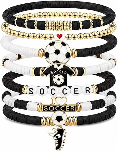 2026 World Cup Soccer Bracelets For Women Men Stackable Stretch Beaded Wristband With Football Jerseys And Sneakers Charms Sports For Soccer Sports Fan Jewelry Gifts in Kuwait