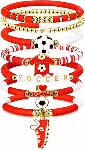 2026 World Cup Soccer Bracelets For Women Men Stackable Stretch Beaded Wristband With Football Jerseys And Sneakers Charms Sports For Soccer Sports Fan Jewelry Gifts in Kuwait