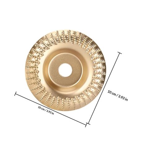 Sewroro 3pcs Gold Woodworking Grinding Disc Set with Flat, Beveled, and Curved Surfaces Alloy Steel Polishing Wheels for Wood Carving and Shaping with Abrasive Buffing Pads in Kuwait