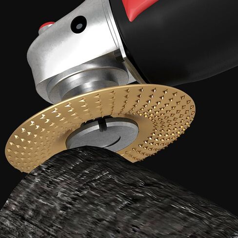 Sewroro 3pcs Gold Woodworking Grinding Disc Set with Flat, Beveled, and Curved Surfaces Alloy Steel Polishing Wheels for Wood Carving and Shaping with Abrasive Buffing Pads in Kuwait