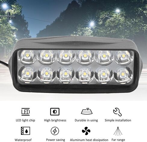 1200lm Ebike المصباح، العالمي 12V-100V ABS مصباح أمامي صغير للدراجة، أضواء الدراجة الكهربائية العملية، مناسبة للدراجات النارية، دراجة كهربائية، دراجة ثلاثية العجلات، 4.5x1.7x1.8in in Kuwait