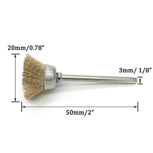 Brass Cup Wire Brush, 1/8 Inch Shank 2 Inch Length, Cleaning Polishing for Dremel and Compatible Rotary Tools, 15Pcs (Brass Cup Wire Brush) in Kuwait