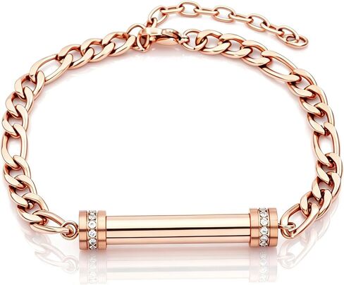 Stainless Steel Cremation Urn Bracelet for Ashes - Cylinder Memorial Jewelry with Cubic Zirconia Diamonds, Waterproof Keepsake for Loss Loved Ones in Saudi Arabia