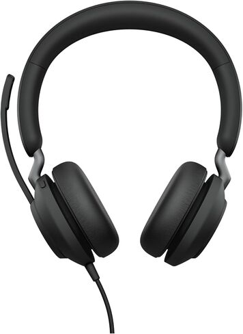 Jabra Evolve2 40 SE Wired - Extended USB-C Cable, Noise-Cancelling Stereo Headset With 3-Mic Call Technology - Works with all Leading Unified Communications Platforms such as Zoom, Google Meet - Black in Saudi Arabia