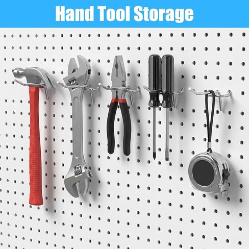 100 Pcs Metal Pegboard Hooks, 4 Inch Stainless Steel Metal Pegboard Shelving Hooks Heavy Duty Bulk for 1/8 and 1/4 Garage Storage Organizer Shelving Wall Display Craft Room Store Accessories (Silver) in Kuwait