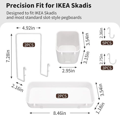 13-Pack Coffee Station Accessories for IKEA Skadis Pegboard, Minimalist Coffee Bar Pegboard Organizer, Pegboard Accessories for Espresso Tools, Standard Peg Board Hooks for Hanging and Attachments in Kuwait