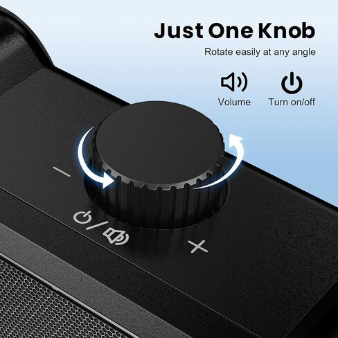 Cirqon Computer Speakers for Desktop PC, Easy Volume Knob, Sturdy Clamp, Clear Loud Sound, Laptop Speakers with Compact Design, USB/USB C Adapter for Power and Audio(Black) in Saudi Arabia