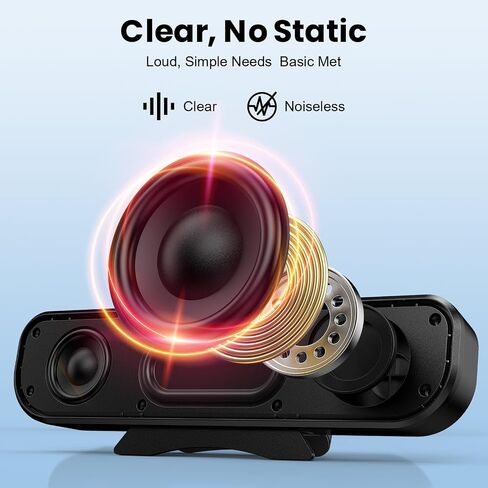 Cirqon Computer Speakers for Desktop PC, Easy Volume Knob, Sturdy Clamp, Clear Loud Sound, Laptop Speakers with Compact Design, USB/USB C Adapter for Power and Audio(Black) in Saudi Arabia