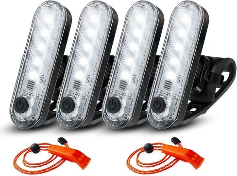 4Pack LED Navigation Lights Kit for Boat Kayak, Stern Light Battery 0perated, Easy Clip on for Night Kayaking, Boating, Canoeing, Paddle Board, Jet Ski, Dinghy, 2Pcs Safety Whistles-Amzonly in Kuwait